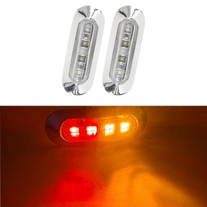 Luces Laterales Ovaladas Cromadas, 4 LED, 12v 24v, Luz LED de Alta Luminosidad para Camiones, Remolques, Camiones <span class=keywords><strong>Scania</strong></span> - Product Image 6