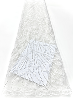NI.AI Tissu de dentelle perlée de luxe avec dentelle à paillettes avec dentelle en filet perlé pour les fêtes de mariage Matériaux pour filles
