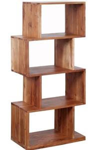 Étagères en bois de bibliothèque de bibliothèque de salon de conception moderne unique en forme de S pour le produit en vrac fait main à la maison - Product Image 2