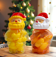 Bocal en plastique PET de 2250 ml pour bonbons et gelée de Noël, motif Père Noël, contenant de Noël