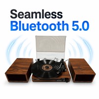 Tourne-disque vinyle sans fil Udreamer à 3 vitesses, lecteur de disques minimaliste scandinave équipé de haut-parleurs indépendants