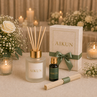 Diffuseur de parfum en rotin gravé avec logo personnalisé, sans alcool, écologique, fourni par l'usine AIKUN