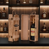 Coffrets à vin en bois de qualité supérieure en gros – Coffret à vin en bois avec poignée en ficelle et double emplacement pour bouteilles