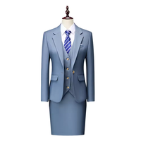 Vente en gros directe d'usine en Chine, ensemble de 2 pièces, robe formelle, costume noir pour femmes de bureau, blazer noir et jupe pour femmes d'affaires