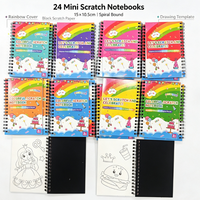 Ensemble de cahiers à gratter personnalisés pour enfants, 24 pièces, art à gratter arc-en-ciel, stylet, pochoir, sac cadeau, bricolage, dessin, artisanat, OEM, ODM