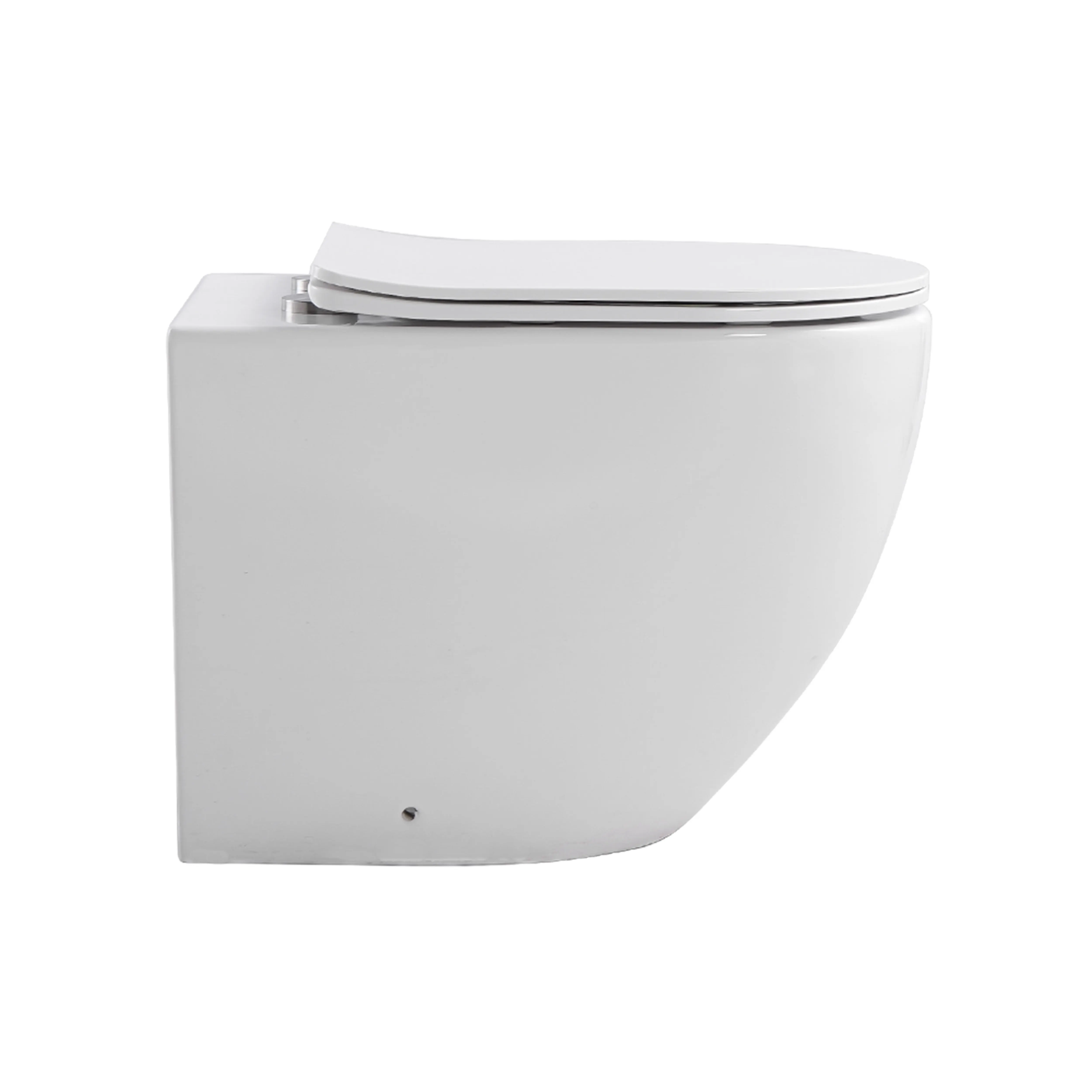 Dinding CE Eropa tanpa bingkai dinding terpasang warna putih keramik wc dinding kamar mandi toilet gantung dengan tangki air tersembunyi