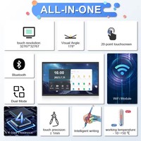 Tableau blanc interactif intelligent avec écran tactile Android et Windows 4K 20 points, 55, 65, 75, 86 pouces, avec logiciel pédagogique