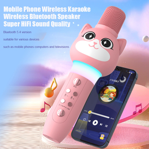 Micrófono de Mano para Niños con Luz LED, BT 5.4, Máquina de Karaoke, Micrófono de Juguete Educativo Multifuncional con Bajos y Sonidos - Product Image 6