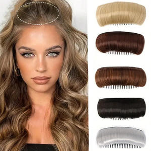 Perruque d'extension capillaire Al15 avec peigne intégré, cheveux raides noirs naturels, châtain clair, châtain foncé, toupet volumisant pour le dessus de la tête - Product Image 2