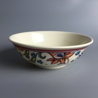 Vaisselle en mélamine vintage réglage fleurs fantaisie garniture rouge casserole couverte plat de service plusieurs tailles et personnalisable