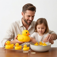 Jouet de bain en caoutchouc souple écologique de 1 pouce en forme de canard, couineur et flottant, avec logo personnalisé, pour bébés et enfants, vente en gros