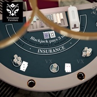 Table de Blackjack Moderne Personnalisée avec Porte-Gobelets en Acier Inoxydable pour Salle de Jeux de Luxe à Domicile, Mobilier de Casino