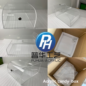 Hộp đựng kẹo trong suốt bằng <span class=keywords><strong>acrylic</strong></span> đặt hàng riêng, có thanh kim loại, thùng chứa hàng tạp hóa siêu thị, hộp đựng thực phẩm khô số lượng lớn bằng nhựa lucite cho cửa hàng bán lẻ - Product Image 5