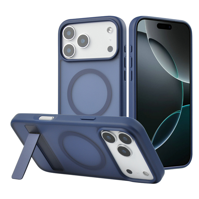 Magnetic Kickstand Phone Cases for iPhone 17 16 15 Pro Max Premium Invisible Metal Bracket Phone Cover for iPhone 17 Air