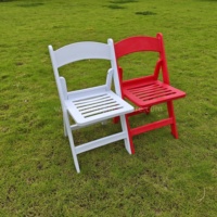 Chaise pliante Wimbledon en résine de haute qualité, écologique, durable, pour mariage, événement, fête, jardin, avec coussin de siège à lattes