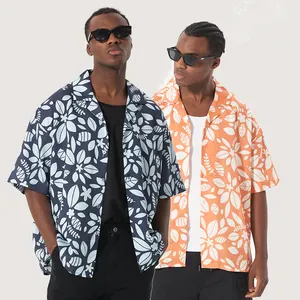 Высококачественная рубашка с принтом в гавайском стиле aloha, пляжная одежда с цветочным принтом, мужские рубашки
