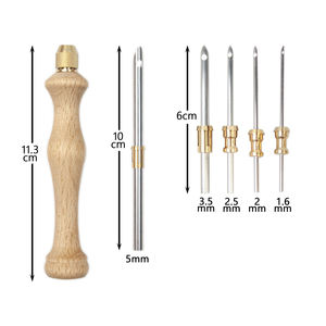 Juego de Agujas de Bordado <span class=keywords><strong>Ruso</strong></span> con Mango de Madera y 5 Agujas Reemplazables de 1.6-5mm <span class=keywords><strong>para</strong></span> Tejer a Mano - Product Image 3