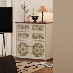 ตู้ลิ้นชักไม้จริงลายเรโทรสไตล์คันทรี 5 ชั้น สำหรับเก็บของ ใช้ในห้องนั่งเล่น ห้องนอน ภายในบ้าน - Product Image 3