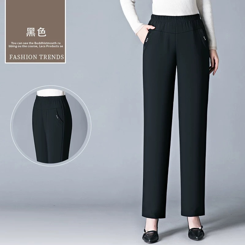 Pure black - flap pocket pants drill without velvet