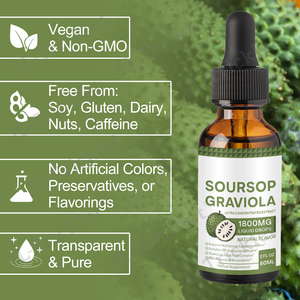 OEM Label pribadi Soursop Graviola ekstrak daun cairan Drop Plus lumut laut botani murni, cairan Bitters Soursop - Product Image 4