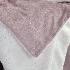 FY personnalisé couleur unie rose lavande dos impression coupe Ultra doux pulvérisation bande flanelle polaire chaud jeter des couvertures pour l'hiver - Product Image 5