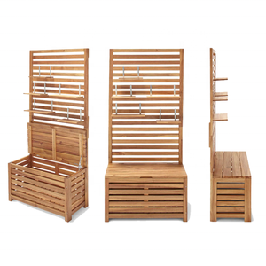 Jardinière <span class=keywords><strong>de</strong></span> <span class=keywords><strong>jardin</strong></span> extérieure Boîte <span class=keywords><strong>de</strong></span> pont Treillis Escalade Plantes en bois Étagère <span class=keywords><strong>Banc</strong></span> Balcon <span class=keywords><strong>Coffre</strong></span> avec étagères - Product Image 3