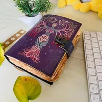 Mère de la terre Vintage cuir Journal cahier livre des ombres A5 taille vierge sans doublure coloré Deckle bord papier Journal Type