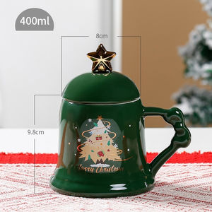 Nuevas Tazas de Cerámica con Diseño de Árbol de Navidad, Regalos Navideños de Alta Gama con Cucharas Incluidas, Tazas, Tazas de Agua para Parejas de Oficina - Product Image 4