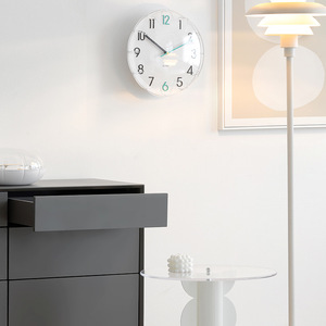 Wozoom Wall <b>Clock</b> 32cm Round <b>Battery</b> Powered Jumping Seconds Movement Modern Cream Style Living Room Decor - Product Image 3