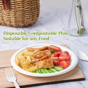 Bandeja para Pizza Desechable Libre de BPA de 12.8'' Compostable de Pulpa de Caña de Azúcar, Plato Grande Biodegradable de Papel al por Mayor - Product Image 4