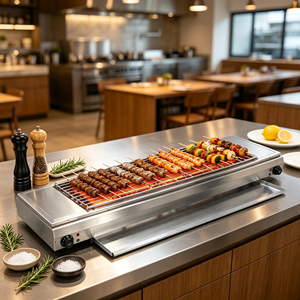 Parrilla Eléctrica Comercial para Catering, sin Humo, 7KW, Calentamiento Rápido, Unidad de Cocina Interior para Carne y Comida Vegetariana - Product Image 2