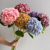 KEWEI 1770 Kedatangan Baru Bunga Hydrangea Sutra Besar Bunga Hydrangea Buatan Dekorasi Rumah Salon Ruang Tamu Ornamen