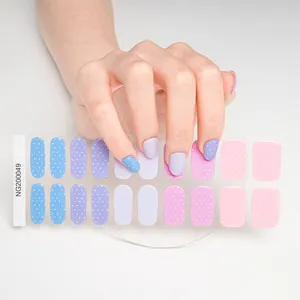 Top Quality Custom 2d Semi Cured Gel Nail Sticker New Innovative Product DIY Korea Strong Glue Welcome Oem Nail Sticker