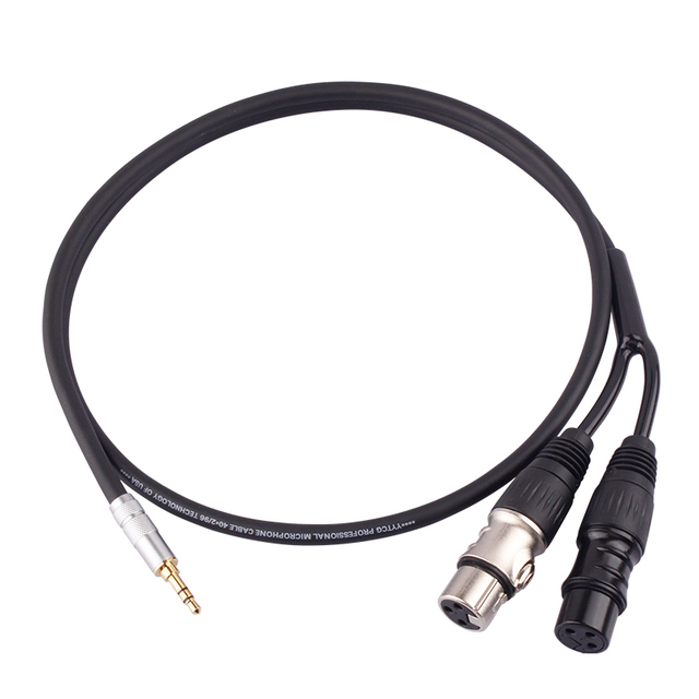 YYTCG 3.5mm to Dual 3pin XLR Male to Male Audio Cable Made of OFC