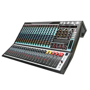 KT24FX Large Model Ice Blue Panel 24 Channel Dual 99 DSP 4 Groups 4 AUX Outputs Professional Console Mixer