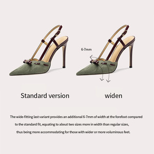 יוקרה נשים slingbacks נעלי עקב גבוה פשוט העקב דק בוהן לקיץ אופנתי אופנתי הקיץ - Product Image 5