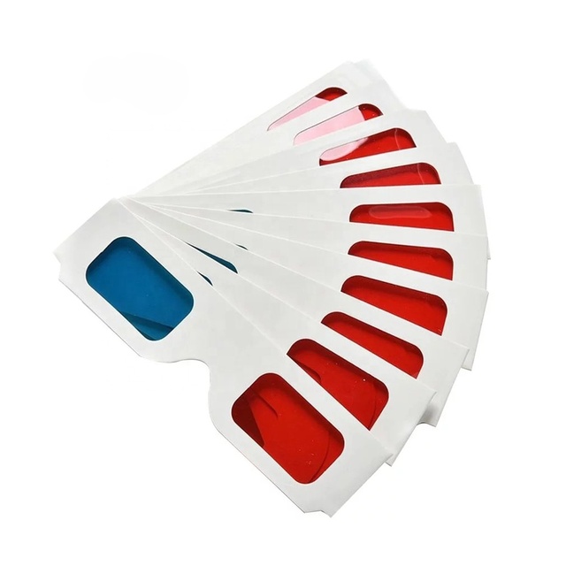 Universal Paper Anaglyph 3D Glasses Paper 3D Glasses View Anaglyph Red/Blue 3D Glass for Movie Video