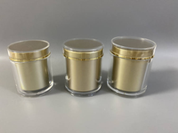 Pot en plastique acrylique doré à double paroi de 200 ml avec bouchon à vis, sérigraphié, pour crème corporelle et faux cils