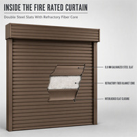 Porte à enroulement en acier ignifugée 3 heures, couleur et dimensions personnalisées, électrique, pour usine, entrepôt, hôtel, centre commercial, vente en gros