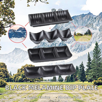 Plato para Salsas de Melamina Ecológica Negra, Estilo Japonés, Plato de Plástico Grueso para Fiestas