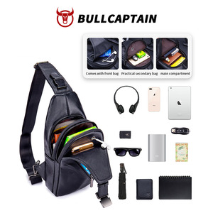 Bolso de Pecho de Cuero Genuino BULLCAPTAIN para Hombre, Bolso Bandolera Cruzado de un Solo Hombro, Bolso Mensajero Casual de Piel de Vaca - Product Image 2