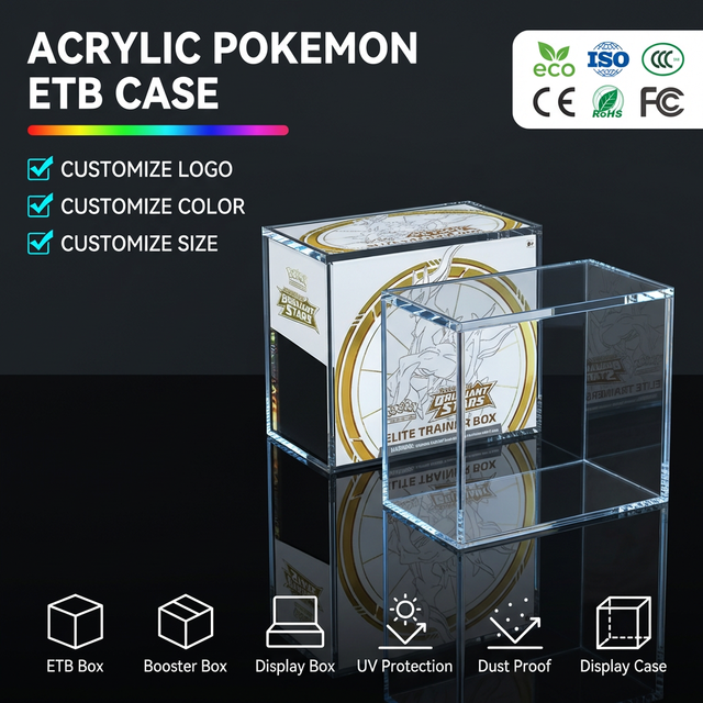 Wholesale Acrylic Booster Box BOX Trading Card Game Display Case With Strong Magnet for Card Box