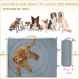 Vente en gros de tapis <span class=keywords><strong>matelassé</strong></span> de haute qualité pour animaux de compagnie avec logo personnalisé <span class=keywords><strong>lit</strong></span> extérieur portable en rouleau pour animaux de compagnie tapis de voyage de luxe pour animaux de compagnie - Product Image 4