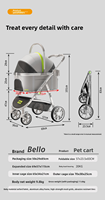 Nouveau design de luxe en gros 4 roues en aluminium de taille moyenne pour petit chien moyen chat jusqu'à 60lb Poussette pour chien Poussette pour chat