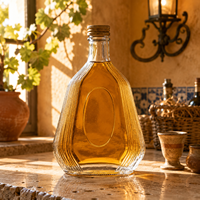 Bouteille de vin en verre en forme de poire à double paroi de 700 ml avec filetage vertical pour brandy, vodka, vin de fruits – Logo personnalisable disponible