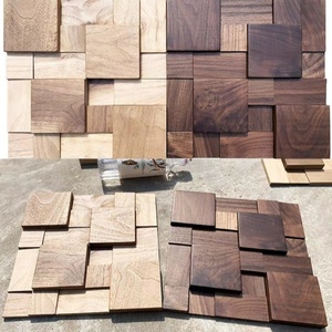 Panel de mosaico de madera recuperada de gama alta resistente al agua, Fondo de <span class=keywords><strong>TV</strong></span>, comedor, Bar, entrada, decoración de pared, materiales, paneles de madera dura - Product Image 6