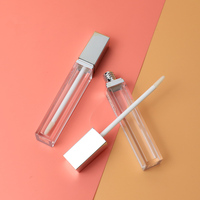 Contenant Carré Vide de 5,5 ml pour Lipgloss Liquide, Fabrication de Tubes d'Huile à Lèvres Transparents sur Mesure pour Marque Privée