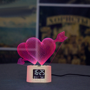 EMAF מפעל pvc צבעוני led אור קידום מכירות שולחן שעון מותאם אישית דפוס הארה rgb בית תפאורה ליד המיטה שעון מעורר - Product Image 3