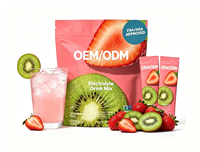 Aardbei Kiwi Elektrolyten Drinkmix Poeder Zonder Toegevoegde Suiker Roze Himalaya Zout OEM ODM Private Label Fabriek Groothandel