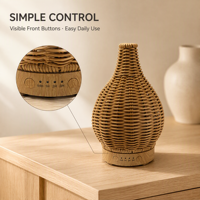Diffuseur d'arômes aspect rotin 100 ml avec fonction minuterie pour parfumer la maison – Vente en gros, Fabricant OEM ODM, Approvisionnement direct usine